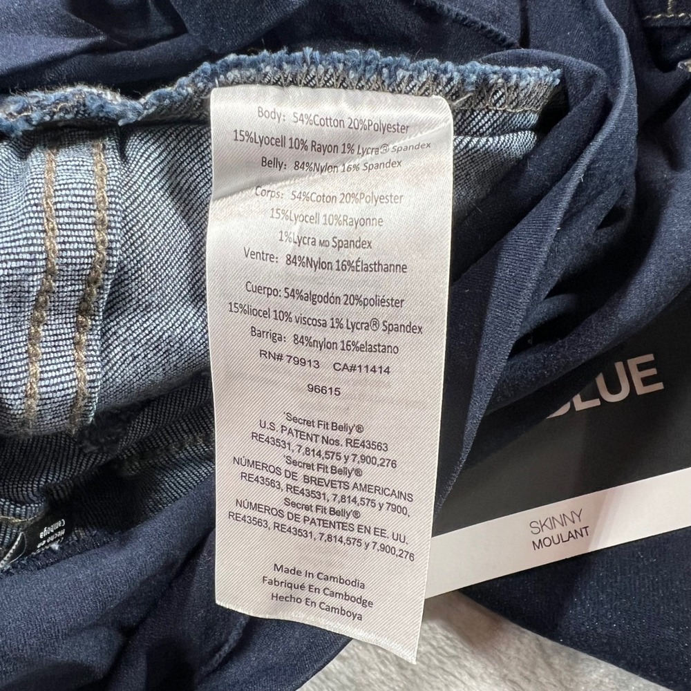 Indigo Blue Womens Maternity Skinny Jeans Dark Wash Full Belly Panel Size Small - Picture 11 of 12